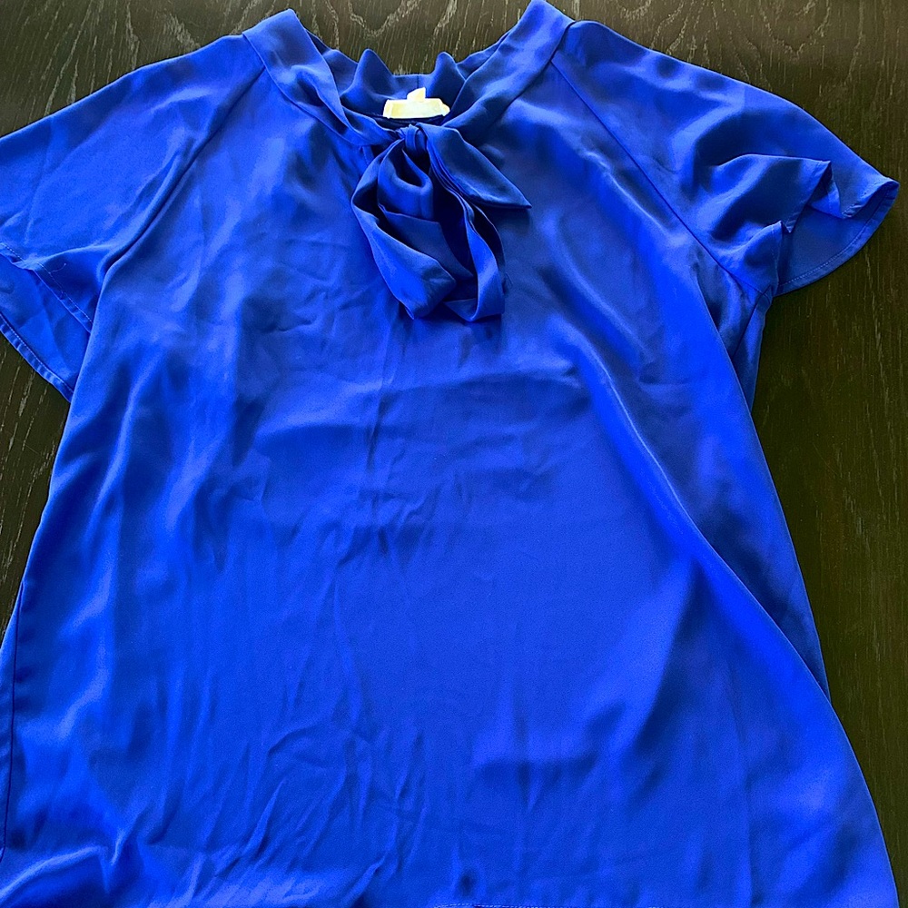 Blue Knot-tie Blouse | Size:XL | Pleione